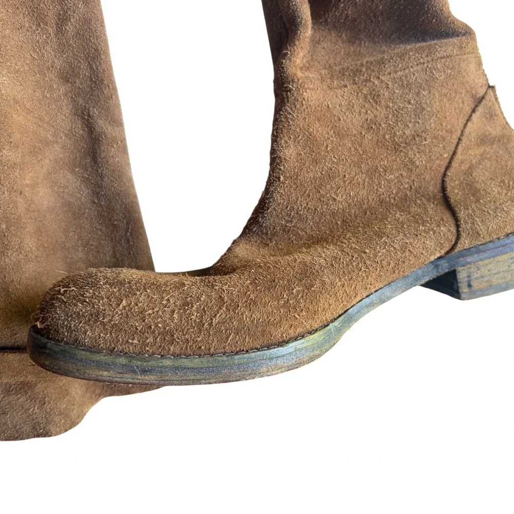 Free People Carlisle Boot Suede Brown Over The Knee Distressed Tall Boots 40